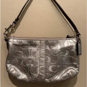 Coach silver wristlet